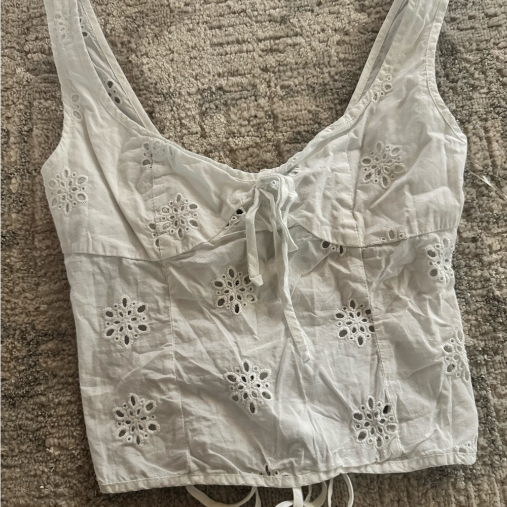 Princess Polly White Eyelet Blouse